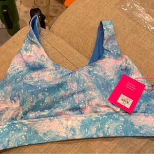 Juicy Couture Blue and Pink Girls Sports Bra XL NWT